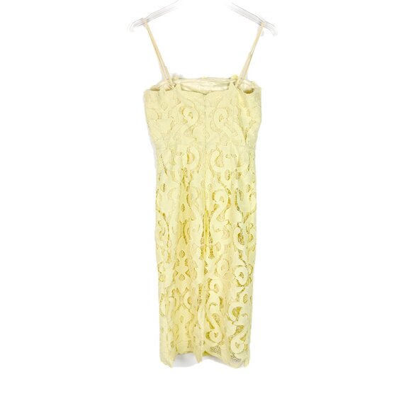 Bardot Lina Lace Sheath Dress Sleeveless Yellow Size 6 Small S EUC - Picture 9 of 13